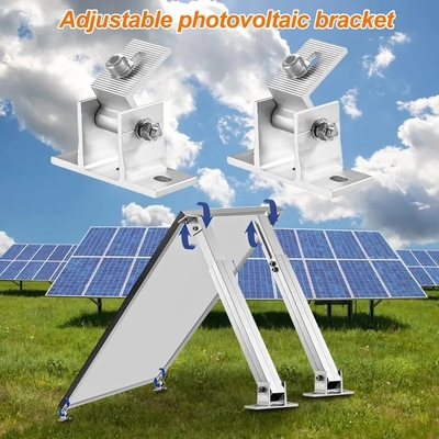 Adjustable Solar Panel Tilt Mounting Brackets for Portable Aluminum Frame Structure