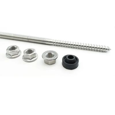 Natural Silver Double Threaded Hanger Bolts for Secure and Durable Solar Panel Mounting