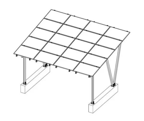 Sliver or Customization AL6005-T5 Solar Carport with Panels Parking Racking Structure