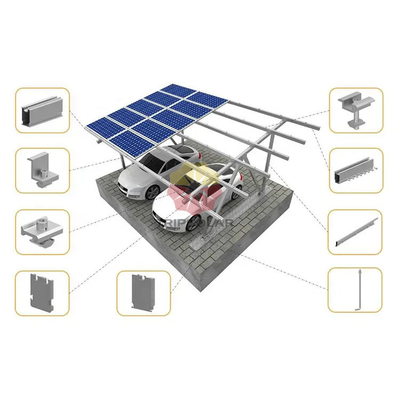 Sliver or Customization AL6005-T5 Solar Carport with Panels Parking Racking Structure