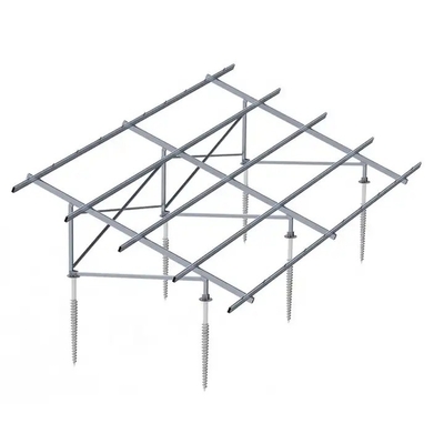Natural Silver PV Solar Panel Installation Aluminum Steel Solar Ground Mounting Rail