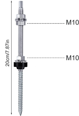 SUS304 Double End Dowel Screw for Metal Roof M10 Double Thread Tapping Hanger Screw