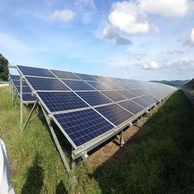 Natural Silver Ground Mount for Solar Panel Installation Pre-assembled and Customization