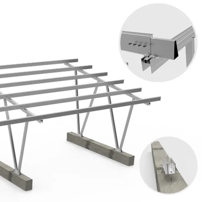 Adjustable Tilt Angle 0-60 Degrees Anodized Solar Carport for Photovoltaic Panels