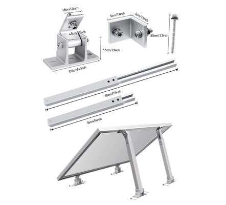 Adjustable Angle Bracket for Solar Panel Mounting on Tile Roof and Wind Load of 60M/s