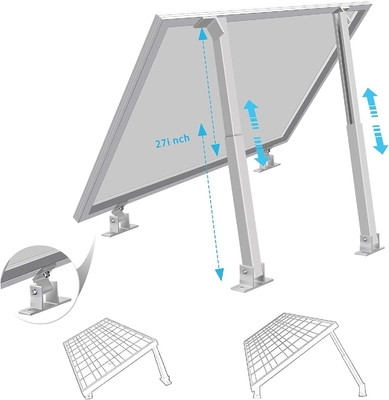Adjustable Angle Bracket for Solar Panel Mounting on Tile Roof and Wind Load of 60M/s