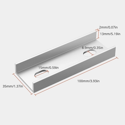 Natural Silver Solar Mini Rail Mounting Connector Rail Splice Solar Racking System