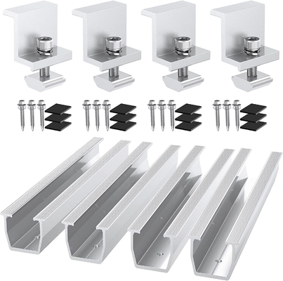 Natural Silver Solar Mini Rail Mounting Connector Rail Splice Solar Racking System