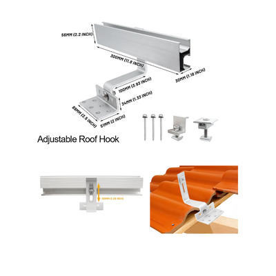 OEM Service Photovoltaic Shingle Roof Solar Hook with 60m/s Wind Load and Customized Size