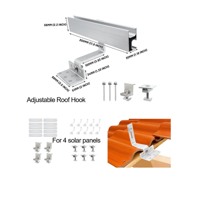 OEM Service Photovoltaic Shingle Roof Solar Hook with 60m/s Wind Load and Customized Size