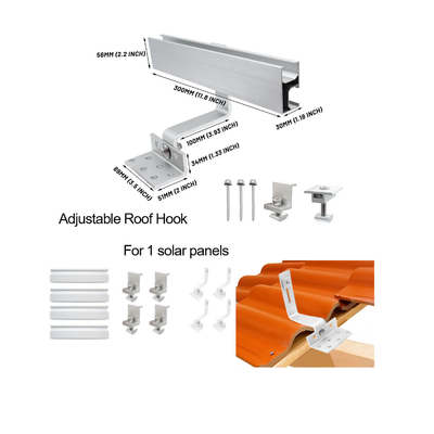 OEM Service Photovoltaic Shingle Roof Solar Hook with 60m/s Wind Load and Customized Size