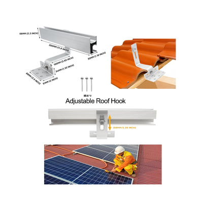 Natural Aluminum Roof Hook for Easy Installation of Metal Roof Solar Panel Mount Bracket