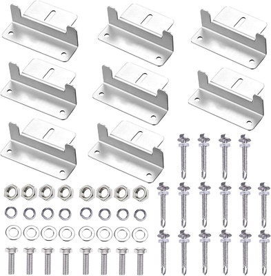 Metal/Tin Roof Solar Panel Mounting 4pcs Black Z Brackets for Panel Installation