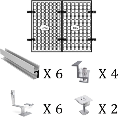 Aluminum Roof Tile Solar Panel Mounting System with Anodized Solar Tile Roof Hook