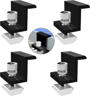 60M/s Wind Load Anodized Solar Mid Clamp Mounting Structure for Roof Mounting System