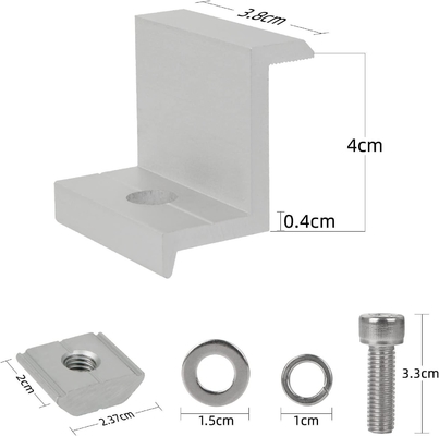 60M/s Wind Load Anodized Solar Mid Clamp Mounting Structure for Roof Mounting System