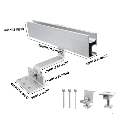 Snow Load 1.4kn/m2 Carbon Steel Solar Panels Mounting Brackets for Quick Installation