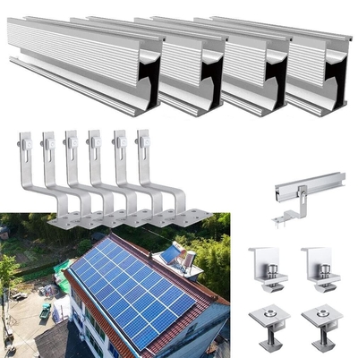 Customized Based Aluminum Solar Rail PV Panel Mounting Structures for Applicable Module