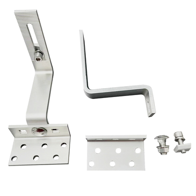 Metal Roof Solar Panel Mount Bracket Natural Aluminum Roof Hook for Wind Load 60m/s