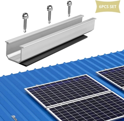 Aluminum Solar Metal Tin Roof Mounting System For Rail L Feet Clamp Grounding Clip Grounding Lug