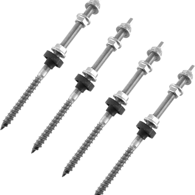 Roof Mount Stainless Steel Solar Ground Screws L Foot Hanger Bolt Kit for Various Sizes
