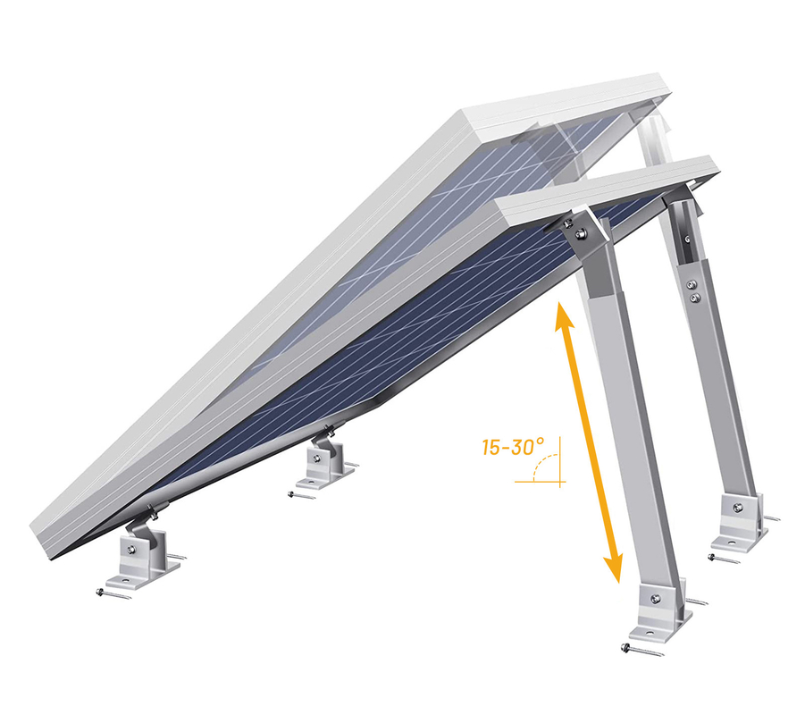 Adjustable Angle Tilt Aluminum Bracket for Solar Panel Mounting on Flat Metal Roof