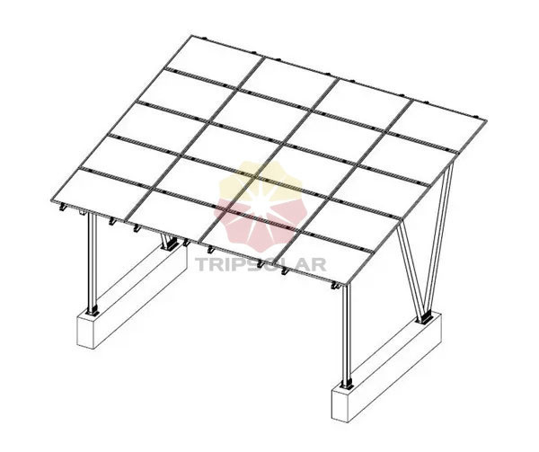 1.4KN/m2 Snow Load and 60m/s Wind Load Aluminum Structure for Solar Carport Mounting