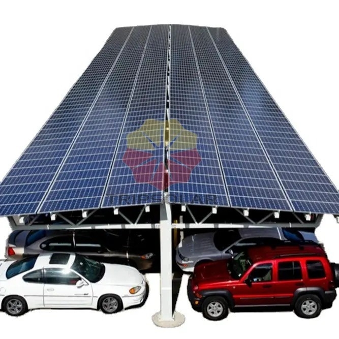 Q235 Steel Solar Carport Structures with CE Certification and 1.4KN/m2 Snow Load