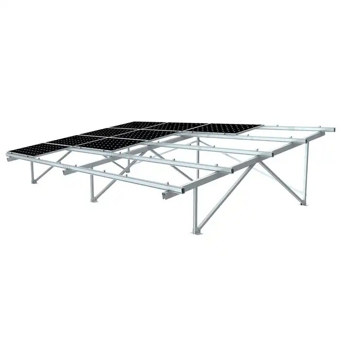 Natural Silver PV Solar Panel Installation Aluminum Steel Solar Ground Mounting Rail
