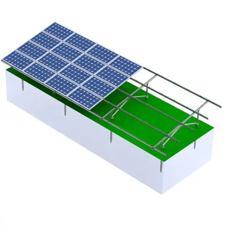 Natural Silver Ground Mount for Solar Panel Installation Pre-assembled and Customization