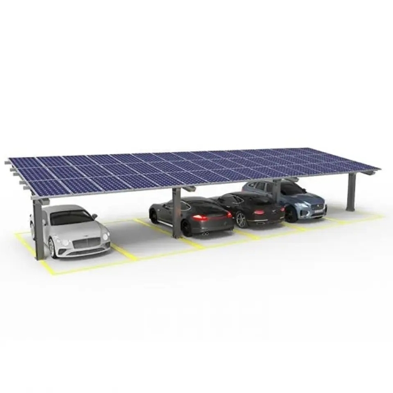 Waterproof Steel Structure Carport Solar Mounting System for PV Panels and Parking Shed