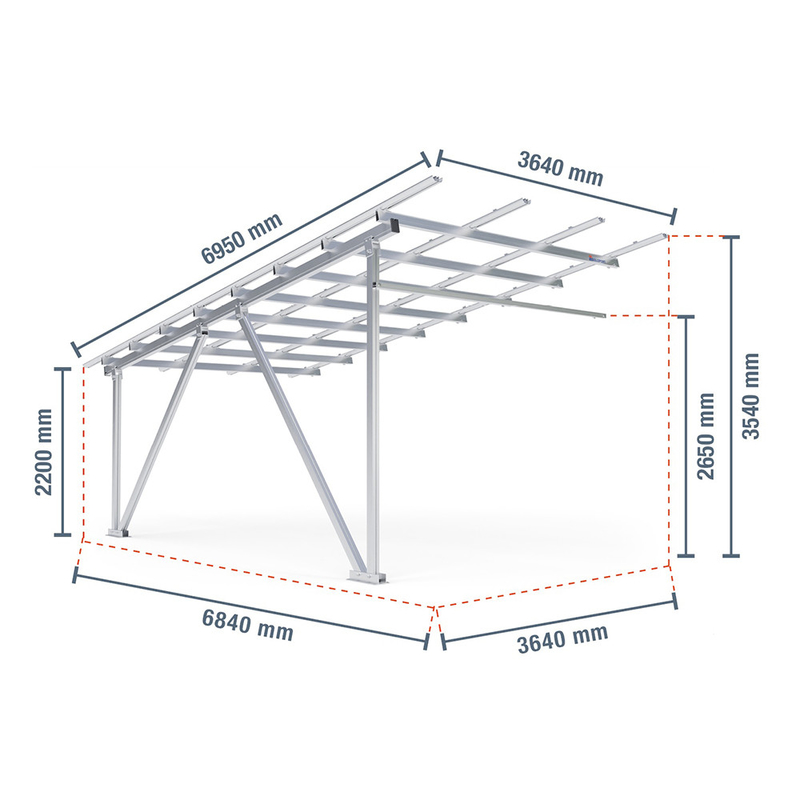Aluminum Solar Panel Carport Set Up Your Rooftop and Car System with 25-Year Service Life
