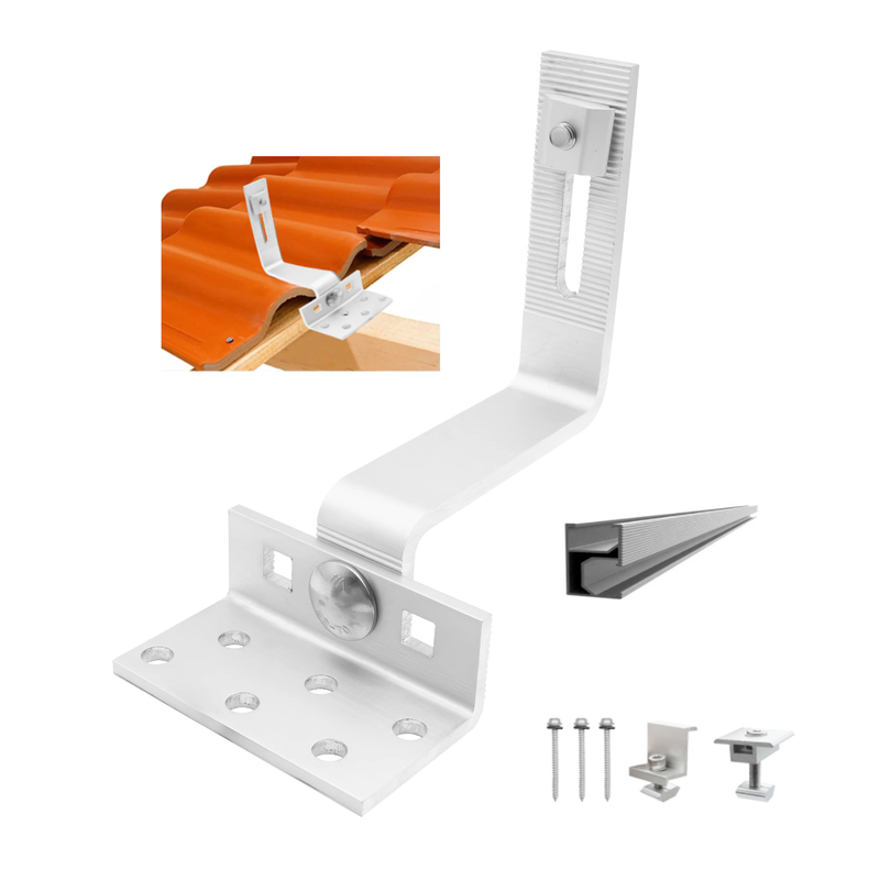 Adjustable Ceramic Slate Tile Hook Bracket Solar Panel Mounting System for PV Structure