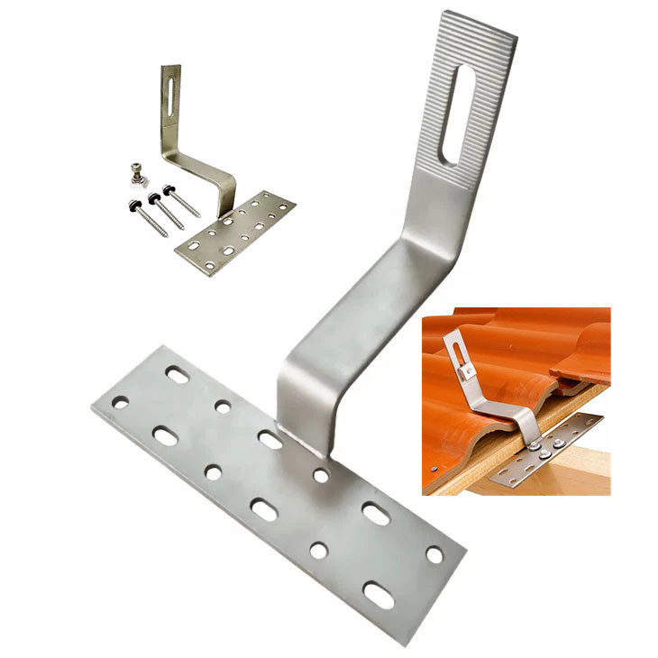 Anodized Solar Roof Tiles Photovoltaic Solar Tile Hook Accessories PV Solar Mounting Bracket Hook on Tile Roof