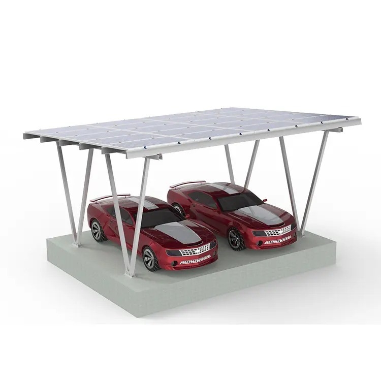 Adjustable Tilt Angle 0-60 Degrees Anodized Solar Carport for Photovoltaic Panels