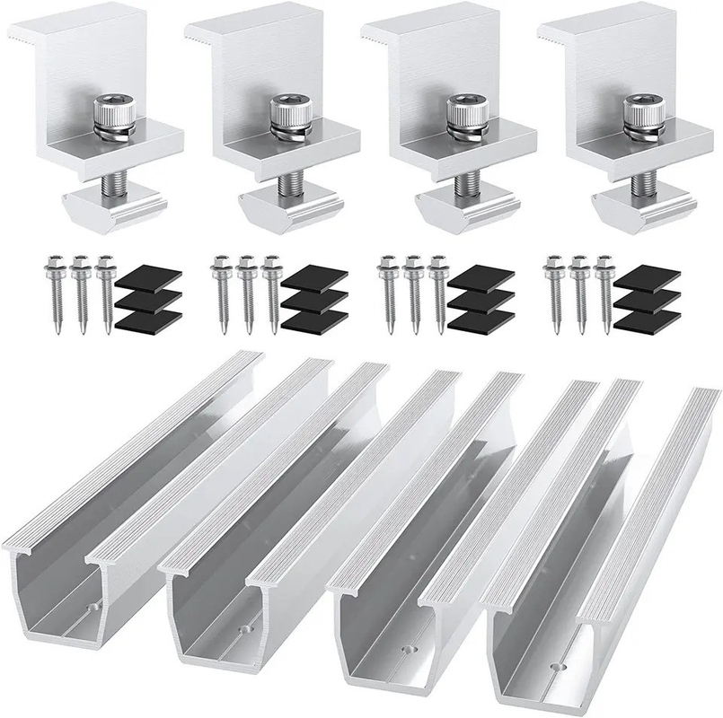 Commercial Roof Solar Panel Mounting System with Wind Load 60m/s and Adjustable Hooks